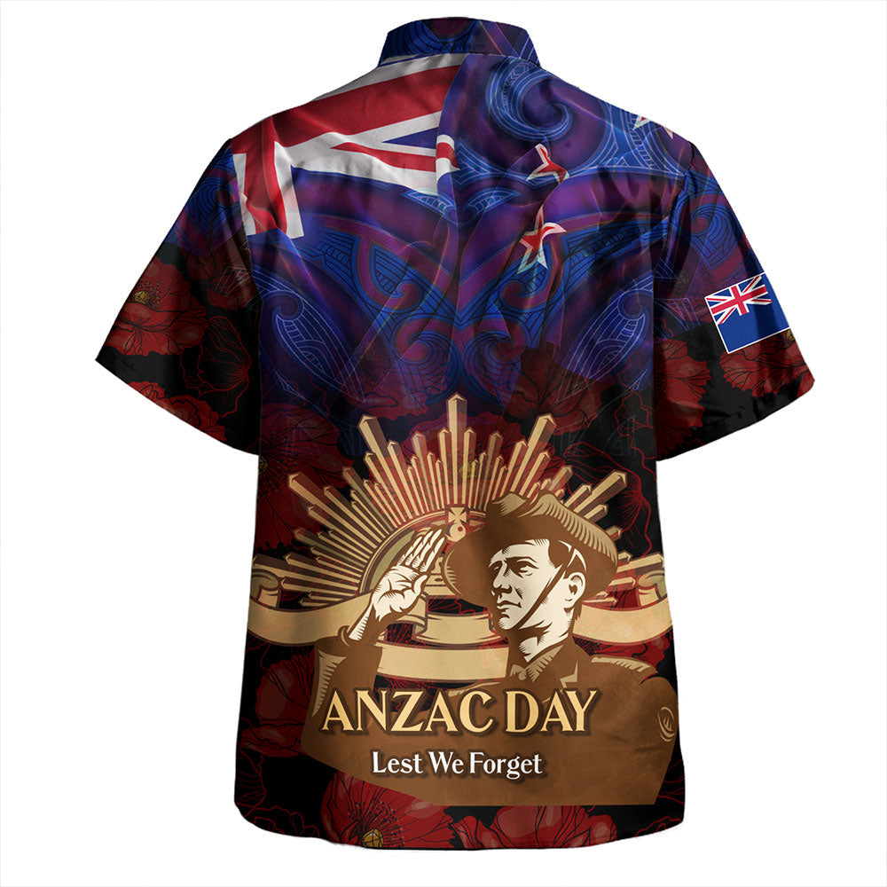 New Zealand Hawaiian Shirt - Anzac Soldier Maori Patterns