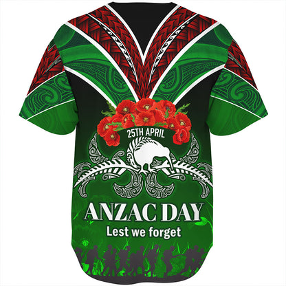 New Zealand Baseball Shirt - Anzac Day Silver Ferns Kiwi Birds Style