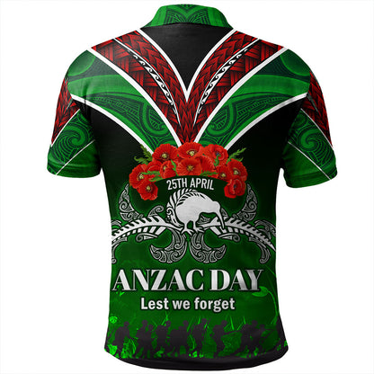 New Zealand Polo Shirt - Anzac Day Silver Ferns Kiwi Birds Style