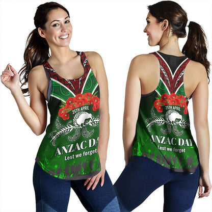 New Zealand Women Tank - Anzac Day Silver Ferns Kiwi Birds Style