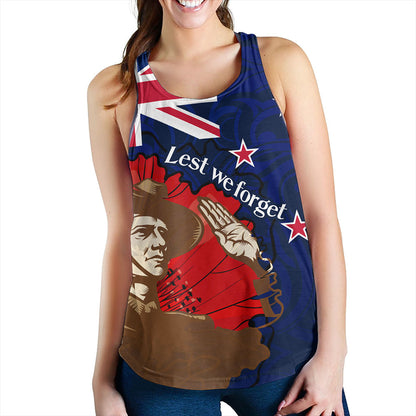 New Zealand Women Tank - FLag Anzac Day Maori Patterns