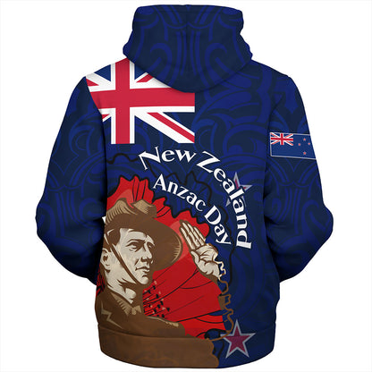 New Zealand Sherpa Hoodie - FLag Anzac Day Maori Patterns