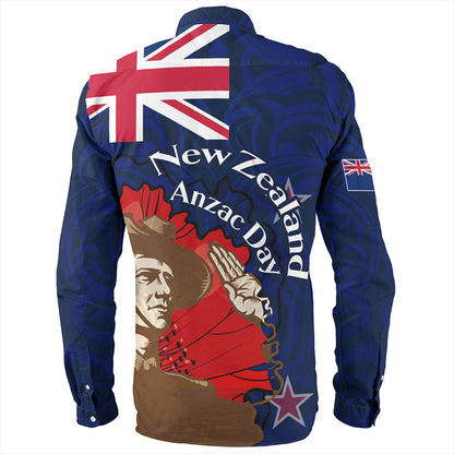 New Zealand Long Sleeve Shirt - FLag Anzac Day Maori Patterns