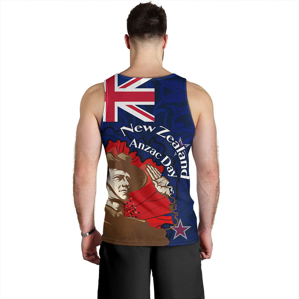 New Zealand Tank Top - FLag Anzac Day Maori Patterns