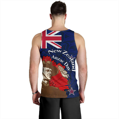 New Zealand Tank Top - FLag Anzac Day Maori Patterns