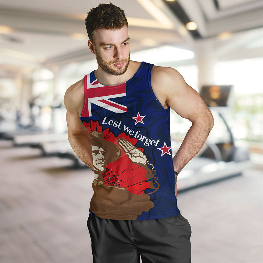 New Zealand Tank Top - FLag Anzac Day Maori Patterns