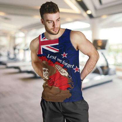 New Zealand Tank Top - FLag Anzac Day Maori Patterns