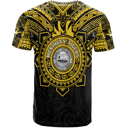Hawaii T-Shirt Custom President William McKinley High School Black & Gold Super Tigers Tribal Style