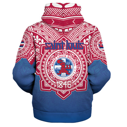 Hawaii Sherpa Hoodie Custom Saint Louis School Memor et Fidelis Brother Hood For Life Tribal Style