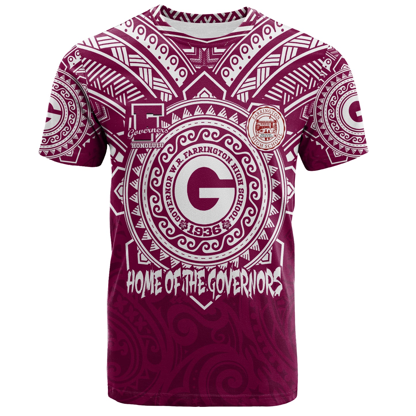 Hawaii T-Shirt Custom Farrington High School Home Of The Governors Tribal Style