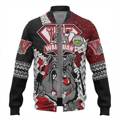 Hawaii Baseball Jacket Custom Waialua High & Intermediate School Bulldogs Pride Polynesian Style