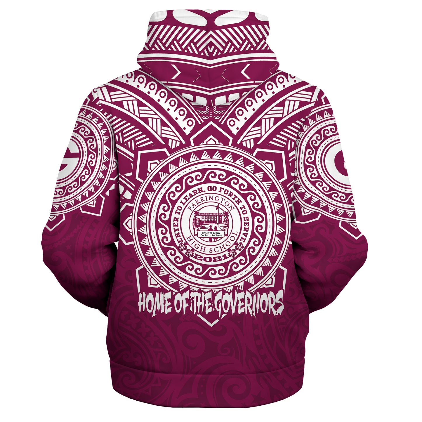 Hawaii Sherpa Hoodie Custom Farrington High School Home Of The Governors Tribal Style
