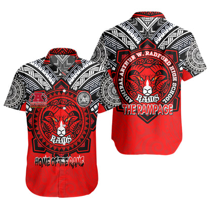 Hawaii Short Sleeve Shirt Custom Radford High School Home Of The RamPage Tribal Style