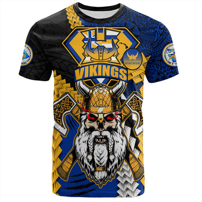 Hawaii T-Shirt Custom Hilo High School Home Of The Vikings Polynesian Style
