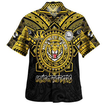 Hawaii Hawaiian Shirt Custom President William McKinley High School Black & Gold Super Tigers Tribal Style