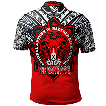 Hawaii Polo Shirt Custom Radford High School Home Of The RamPage Tribal Style