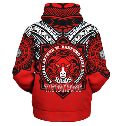 Hawaii Sherpa Hoodie Custom Radford High School Home Of The RamPage Tribal Style