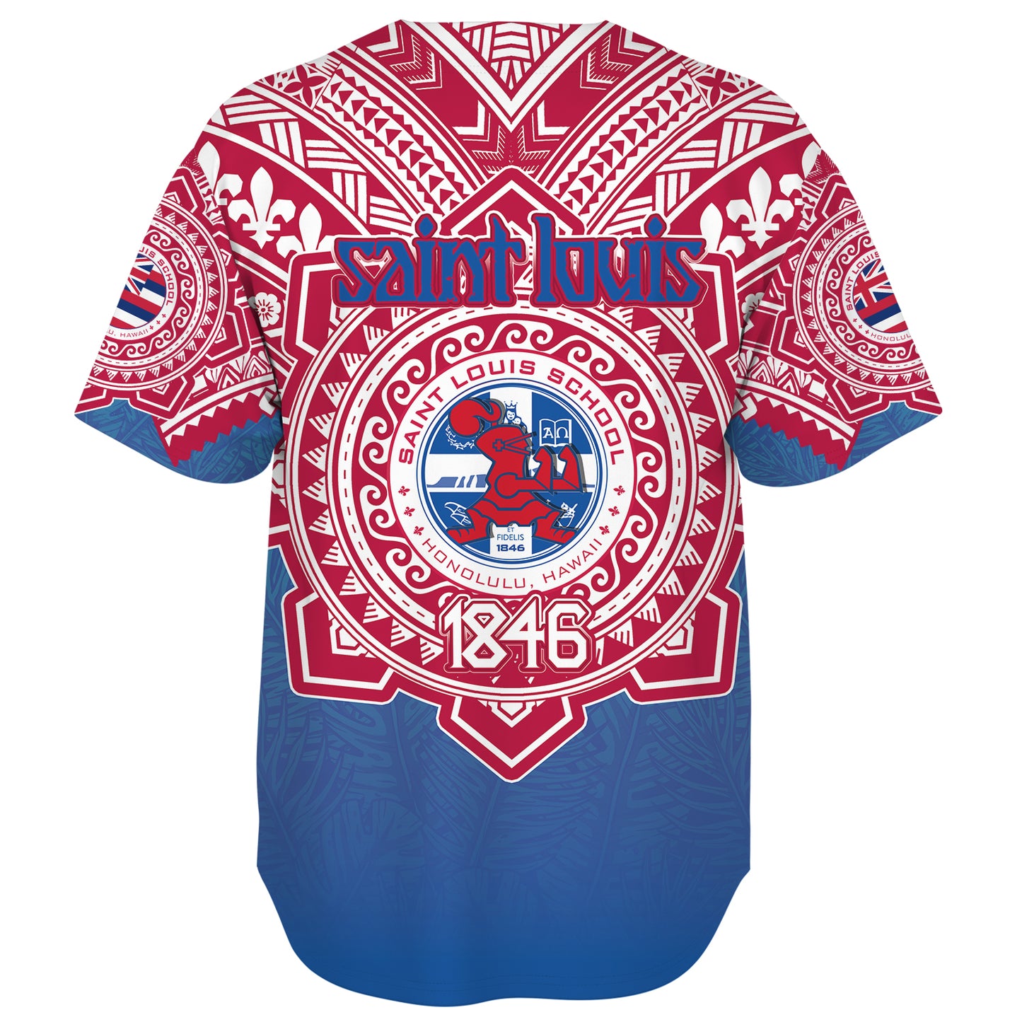 Hawaii Baseball Shirt Custom Saint Louis School Memor et Fidelis Brother Hood For Life Tribal Style