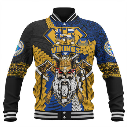 Hawaii Baseball Jacket Custom Hilo High School Home Of The Vikings Polynesian Style