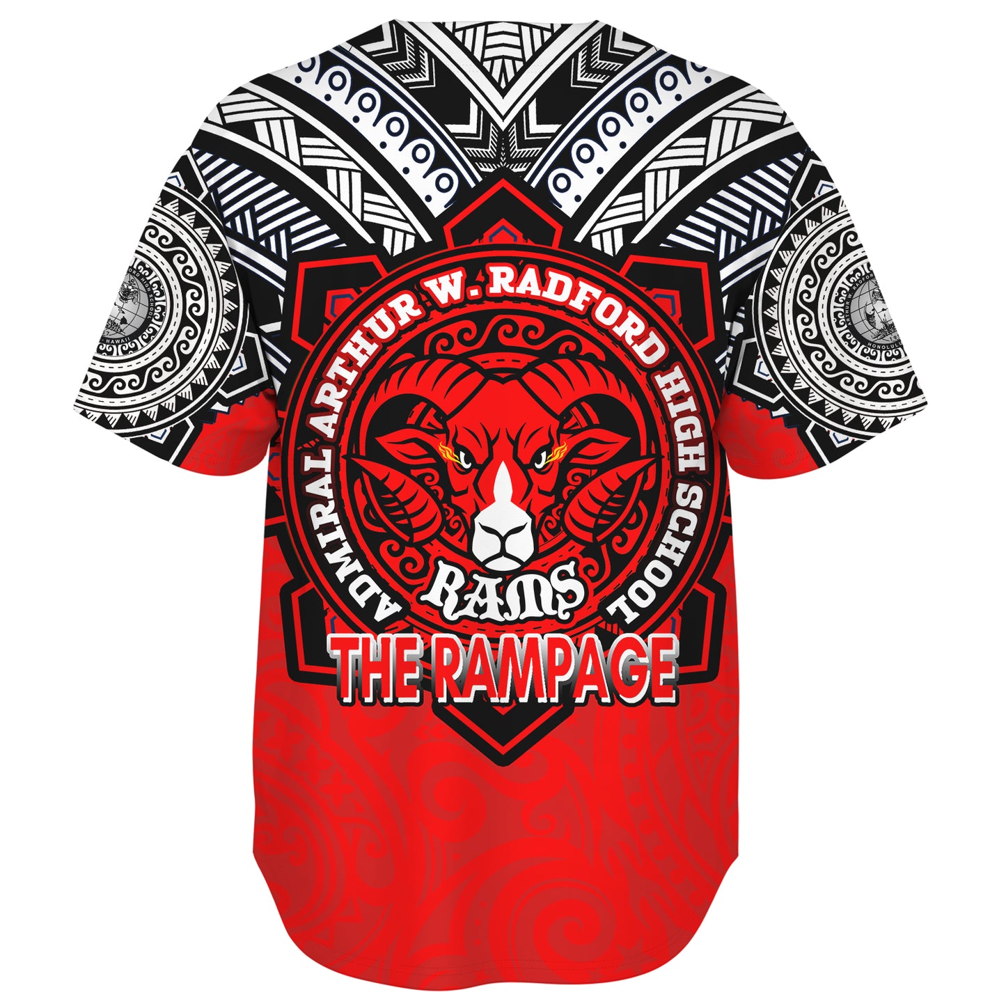 Hawaii Baseball Shirt Custom Radford High School Home Of The RamPage Tribal Style