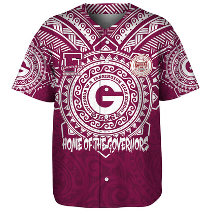 Hawaii Baseball Shirt Custom Farrington High School Home Of The Governors Tribal Style
