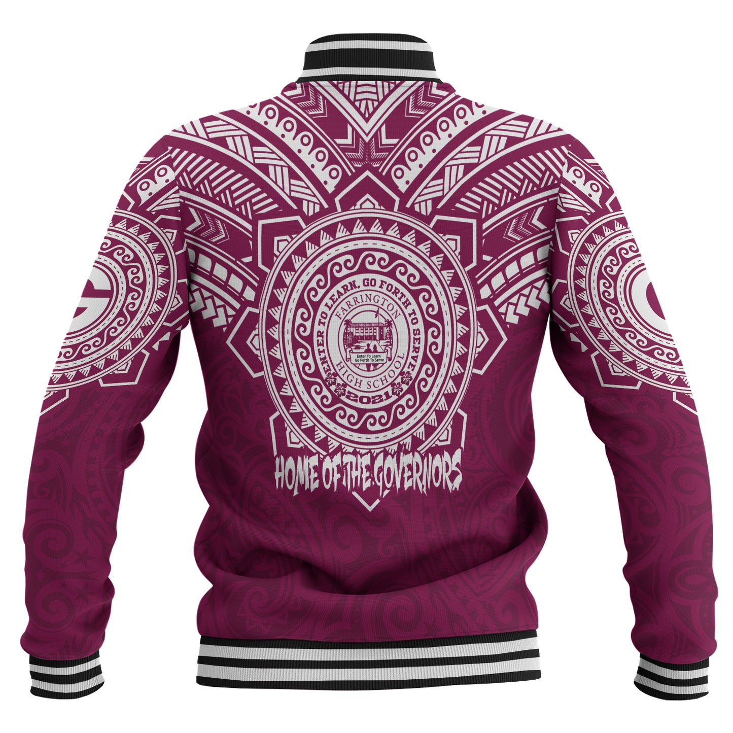 Hawaii Baseball Jacket Custom Farrington High School Home Of The Governors Tribal Style