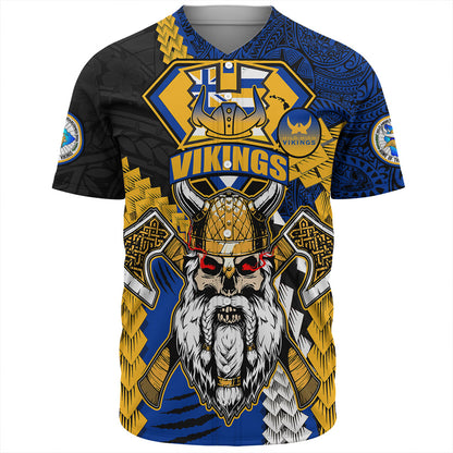 Hawaii Baseball Shirt Custom Hilo High School Home Of The Vikings Polynesian Style