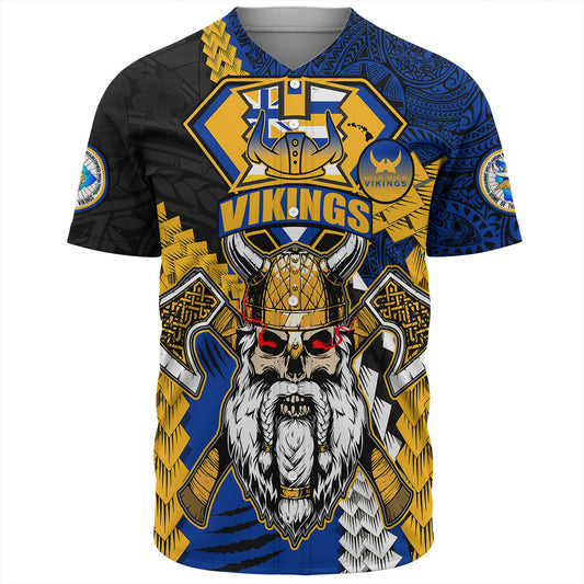Hawaii Baseball Shirt Custom Hilo High School Home Of The Vikings Polynesian Style