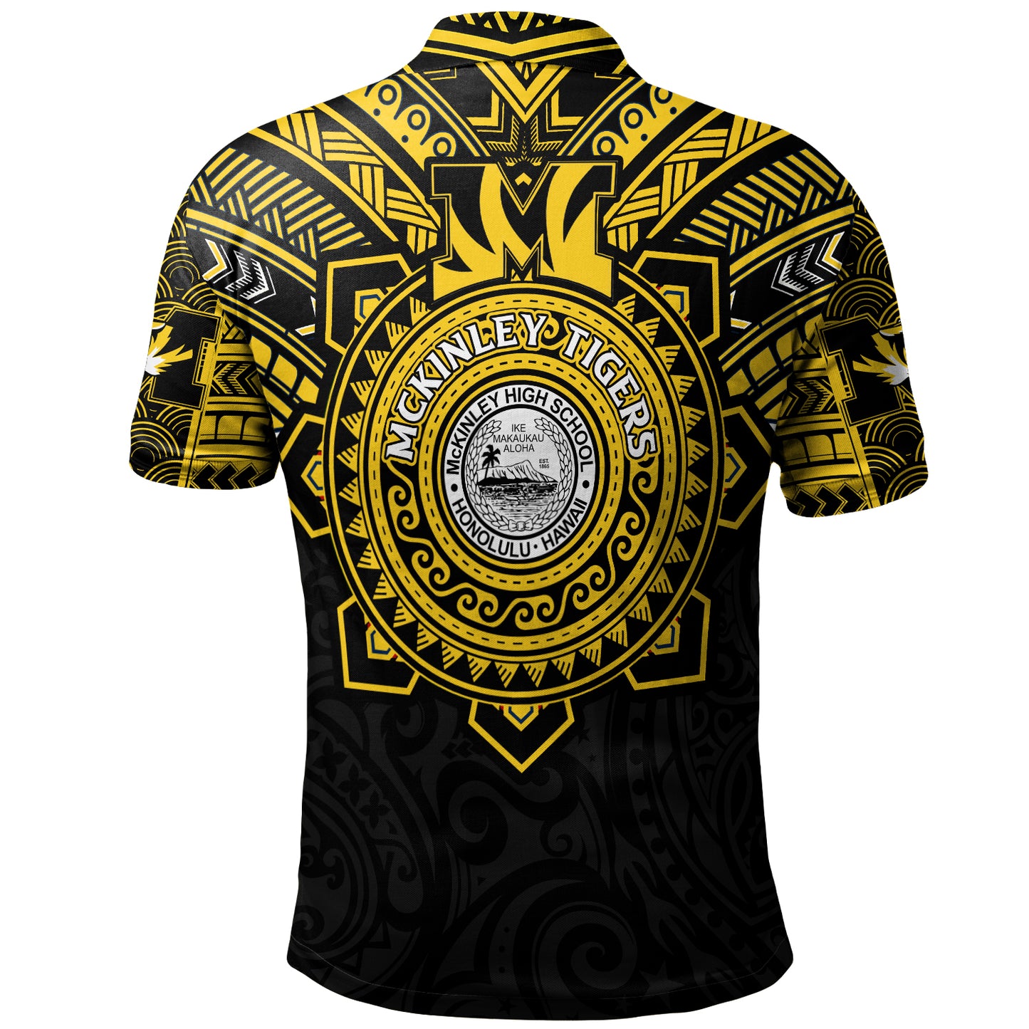 Hawaii Polo Shirt Custom President William McKinley High School Black & Gold Super Tigers Tribal Style