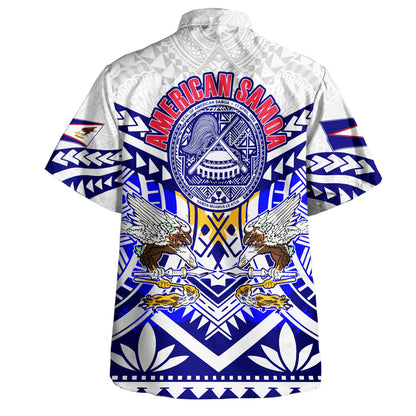 American Samoa Hawaiian Shirt Custom American Samoa Seal And Eagle Polynesian Tattoo
