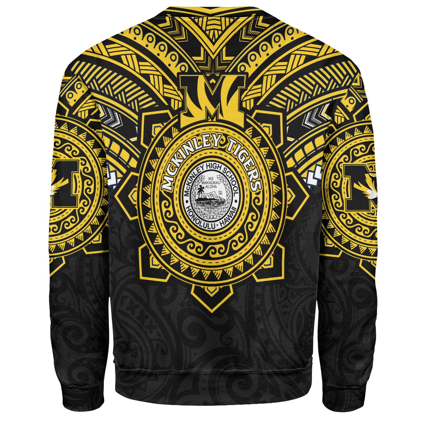 Hawaii Sweatshirt Custom President William McKinley High School Black & Gold Super Tigers Tribal Style
