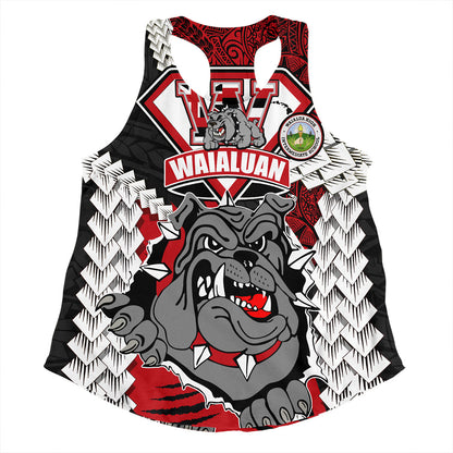 Hawaii Women Tank Custom Waialua High & Intermediate School Bulldogs Pride Polynesian Style