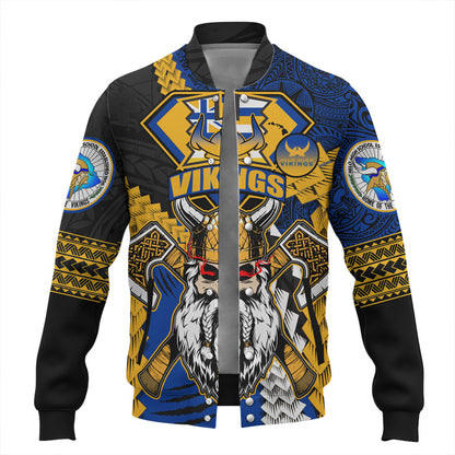 Hawaii Baseball Jacket Custom Hilo High School Home Of The Vikings Polynesian Style