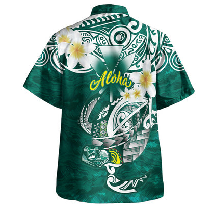 Hawaii Combo Short Sleeve Dress And Shirt Polynesian Honu With Plumeria Tropical Ocean Wave