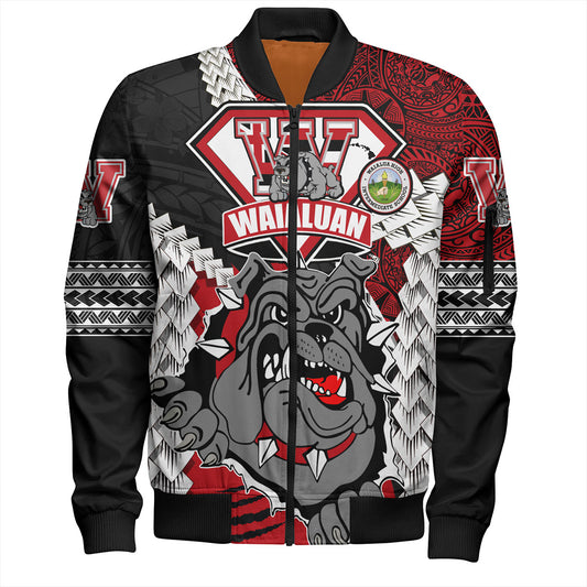 Hawaii Bomber Jacket Custom Waialua High & Intermediate School Bulldogs Pride Polynesian Style