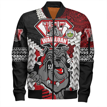 Hawaii Bomber Jacket Custom Waialua High & Intermediate School Bulldogs Pride Polynesian Style