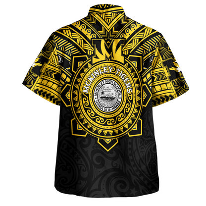 Hawaii Hawaiian Shirt Custom President William McKinley High School Black & Gold Super Tigers Tribal Style