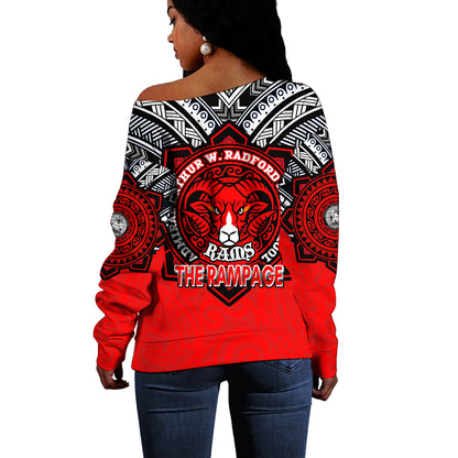 Hawaii Off Shoulder Sweatshirt Custom Radford High School Home Of The RamPage Tribal Style