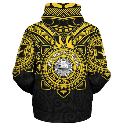 Hawaii Sherpa Hoodie Custom President William McKinley High School Black & Gold Super Tigers Tribal Style