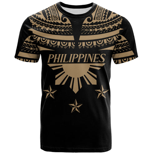 Philippines Filipinos T-Shirt Filipinos Sun Tribal Tattoo Gold Color Style