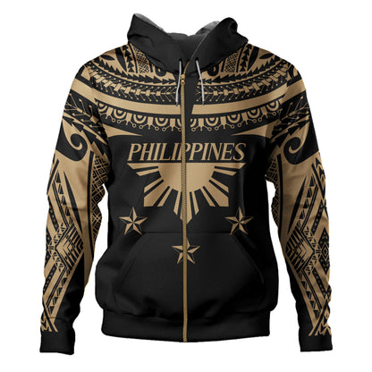 Philippines Filipinos Hoodie Filipinos Sun Tribal Tattoo Gold Color Style