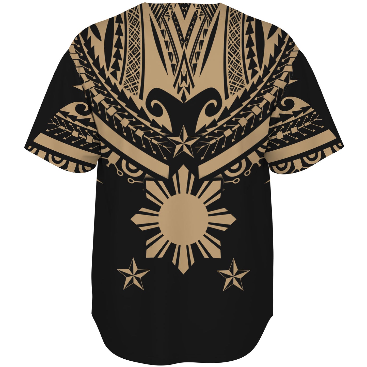Philippines Filipinos Baseball Shirt Filipinos Sun Tribal Tattoo Gold Color Style