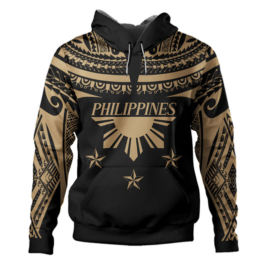 Philippines Filipinos Hoodie Filipinos Sun Tribal Tattoo Gold Color Style