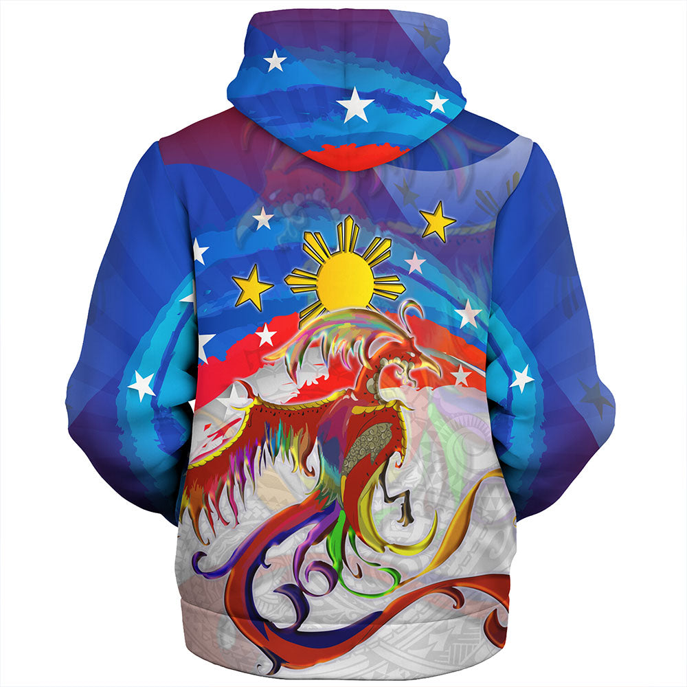 Philippines Filipinos Sherpa Hoodie Sarimanok Maranao With Filipino Flag Design