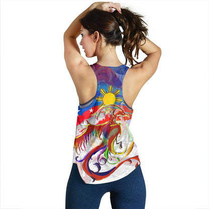 Philippines Filipinos Women Tank Sarimanok Maranao With Filipino Flag Design