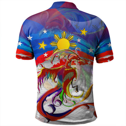Philippines Filipinos Polo Shirt Sarimanok Maranao With Filipino Flag Design