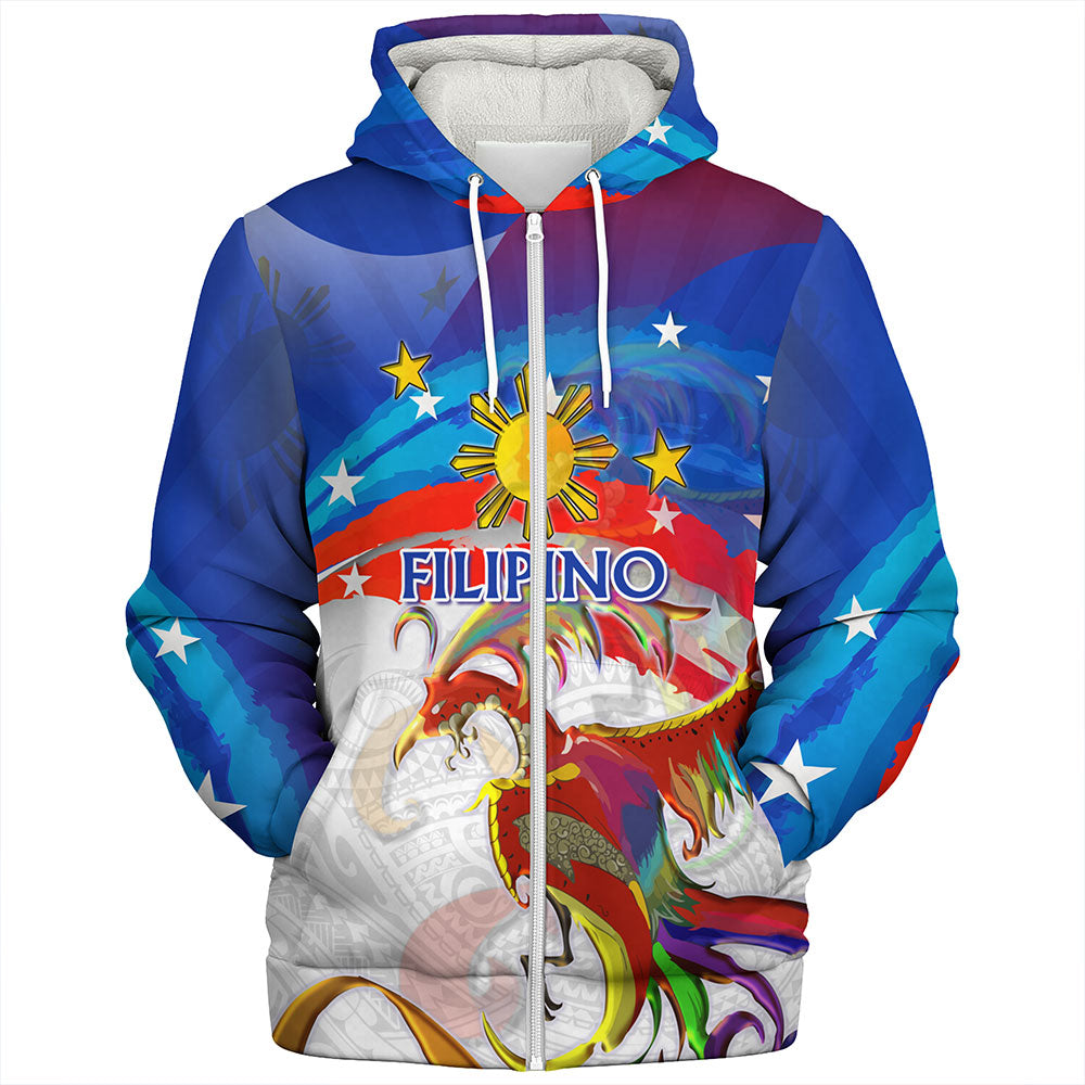 Philippines Filipinos Sherpa Hoodie Sarimanok Maranao With Filipino Flag Design