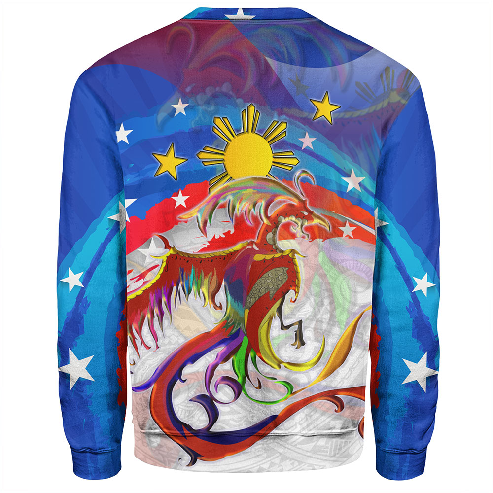 Philippines Filipinos Sweatshirt Sarimanok Maranao With Filipino Flag Design