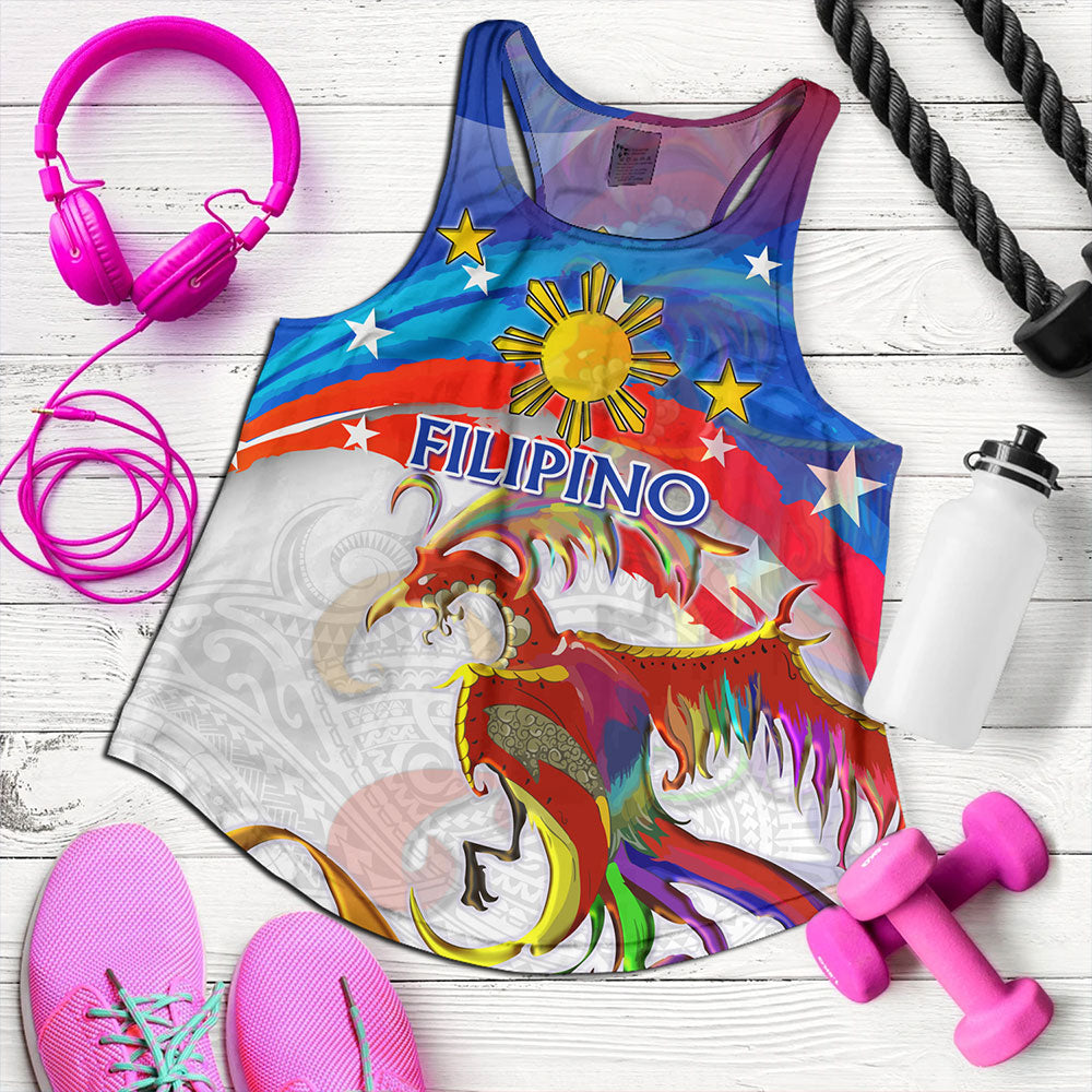 Philippines Filipinos Women Tank Sarimanok Maranao With Filipino Flag Design