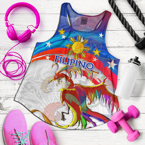 Philippines Filipinos Women Tank Sarimanok Maranao With Filipino Flag Design